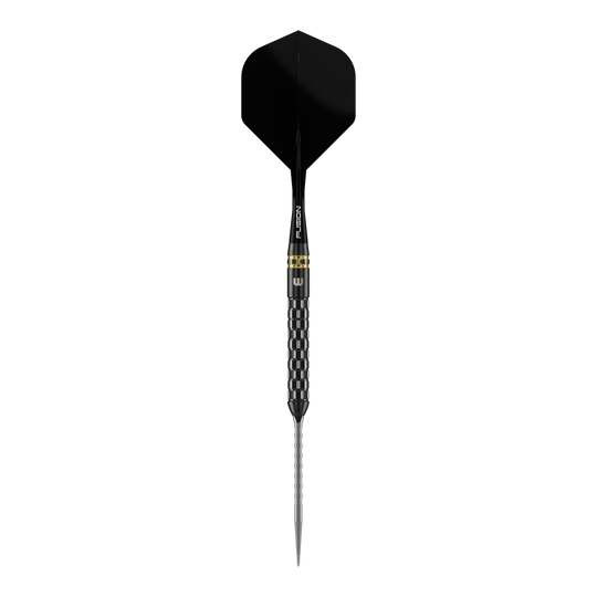 Auf dem Bild sind Winmau Gian Van Veen TS-PRO Switch Point Steeldarts dargestellt. Die Darts liegen nebeneinander und heben sich gut vom Hintergrund ab.