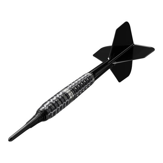 Lotki Target Black Marque Eclipse Soft Darts - 21g Dieses Bild zeigt die Target Black Marque Eclipse Softdarts mit 21g Gewicht. Es handelt sich um ein hochwertiges Dartprodukt für Softdartspieler.
