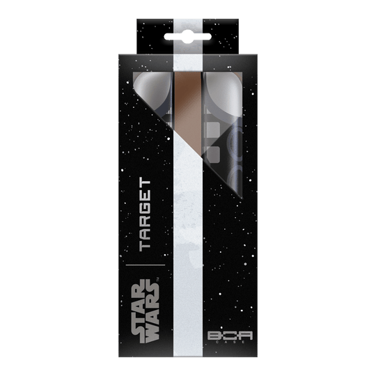 Pouzdro na šipky Target Star Wars Boa – Mandalorian Dieses Bild präsentiert das Target Star Wars Boa Dartcase - Mandalorian. Das Dartcase ist im Stil der Mandalorian-Serie gestaltet.