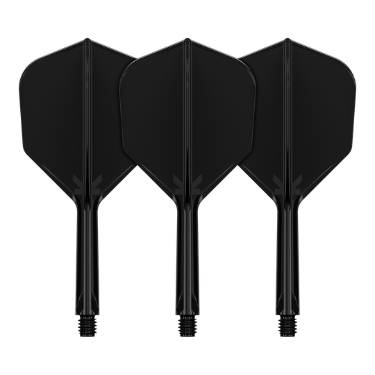Target K-Flex No6 Flight System - Black Zu sehen ist das Flight-System Target K-Flex No6 in Schwarz mit einer Länge von 26 mm. Es handelt sich um ein Zubehör für Dartpfeile.