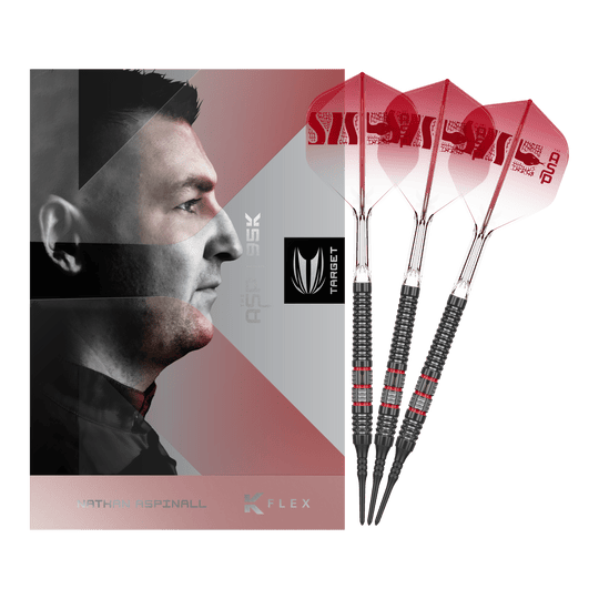 Měkké šipky Target Nathan Aspinall 95K - 18g Dieses Bild zeigt die Target Nathan Aspinall 95K Softdarts - 18g in der Komplettansicht. Die Dartpfeile bestechen durch ihr hochwertiges Design.