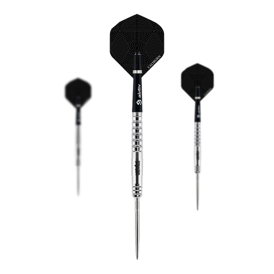 Ocelové šipky Caliburn Wolfpack W6 - 22g Abgebildet sind die Caliburn Wolfpack W6 Steeldarts mit einem Gewicht von 22g. Die Darts sind für Präzision und hohe Qualität bekannt.