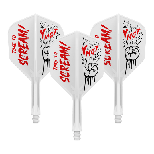 Target Japan K-Flex Scream No6 Flight Shaft System Zu sehen ist das Produkt 410242_Target_Japan_K-Flex_Scream_No6_Flight-Shafts-System_19mm_1Set. Es dürfte sich um einen Dartflight mit Schaftsystem handeln.