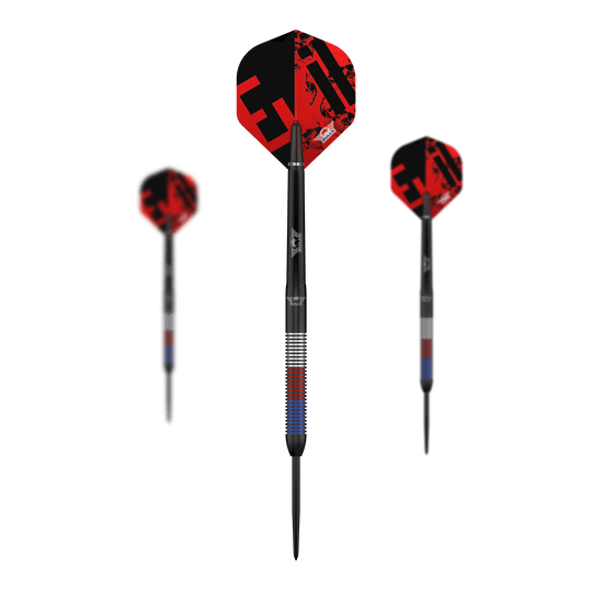 Bulls NL Karel Sedlacek E2 steel darts - 24g Die Abbildung zeigt die Bulls NL Karel Sedlacek E2 Steeldarts mit 24 Gramm. Der Dart ist deutlich und aus nächster Nähe zu sehen.