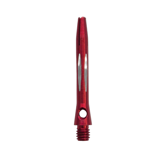 Diamond Cut Aluminium Shafts - Rot - 35 mm Dieses Bild zeigt den Diamond Cut Aluminium Shafts - Rot - 35mm. Es ist ein Dart-Schaft aus rotem Aluminium mit Diamantschliff und 35mm Länge.
