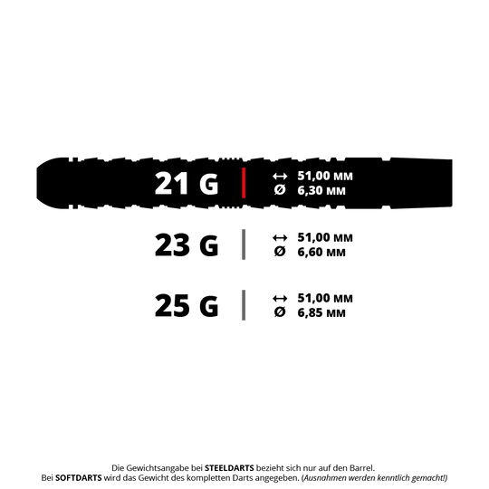 Dardos de acero Harrow Luke Woodhouse Serie 3 Quick Point Abgebildet ist ein Steeldart aus der Serie 'Harrows Luke Woodhouse Series 3 QuickPoint' mit einem Gewicht von 21g. Das Bild zeigt die Form und das Design dieses speziellen Darts.