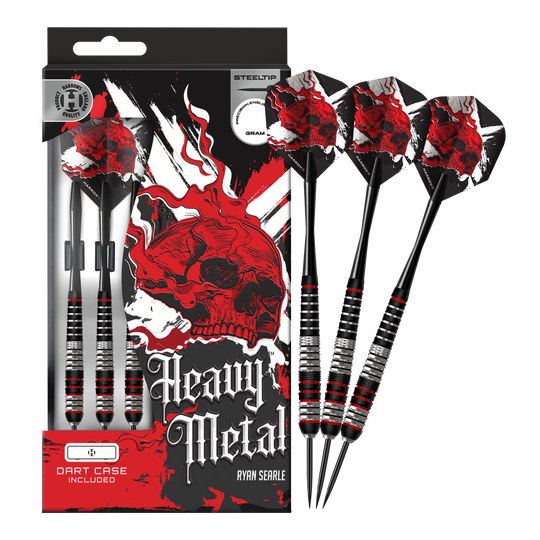 Fléchettes en laiton et acier Ryan Searle Heavy Metal Harrows Das Bild stellt die Harrows Heavy Metal Ryan Searle Brass Steeldarts dar. Das Produkt überzeugt durch hochwertiges Messing und robustes Design.