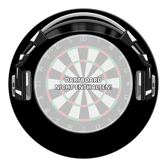 McDart Stereo Dartboard Surround Schwarzes McDart Stereo Dartboard Surround ist auf dem Bild zu sehen. Das Bild zeigt wahrscheinlich das Produkt vor neutralem Hintergrund.