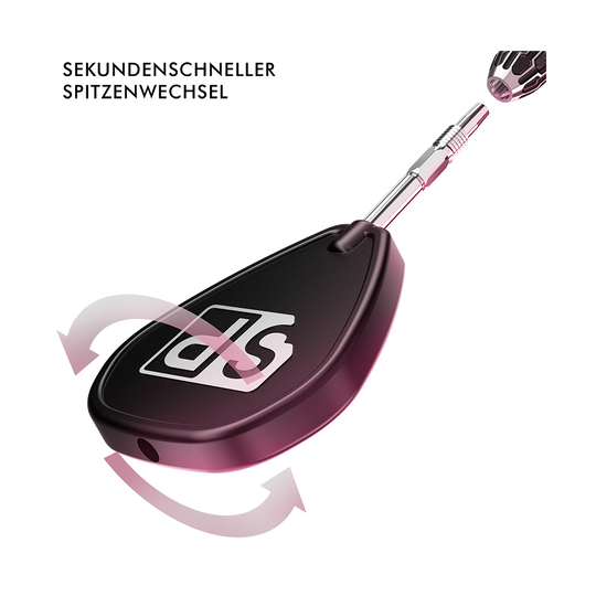 340000-Target-Swiss-Point-Tool-2 Das Bild zeigt das Produkt "Target Swiss Point Tool". Es ist ein Werkzeug zum Wechseln der Spitzen bei Dartpfeilen.