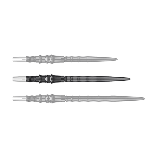 Target Japan Premium Swiss Point Steel Dart Tips - Black Abgebildet sind schwarze Steeldartspitzen, SwissPoint, 35 mm von Target Japan Premium. Das Bild zeigt die Dartspitzen im Detail.