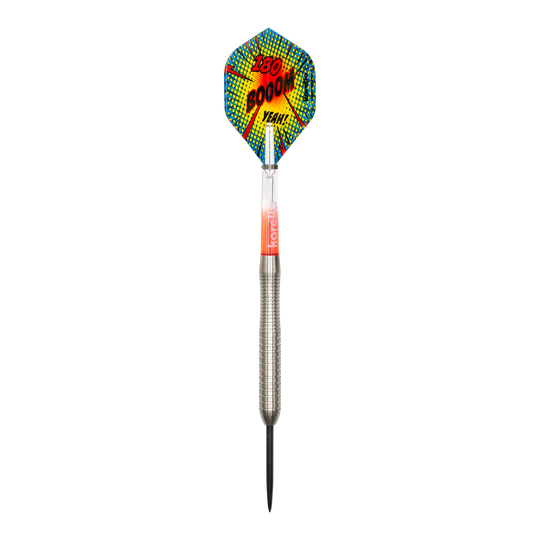 Dardos de acero Karella Comic Line CL-2 - 23 g Auf dem Bild ist das Produkt Karella Comic Line CL-2 Steeldarts - 23g zu sehen. Der Dartpfeil ist detailreich dargestellt.