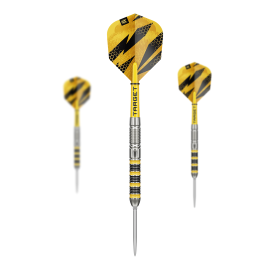Target Buzz 01 Swiss Points Steeldarts Abgebildet sind die Target Buzz 01 Swiss Points Steeldarts. Diese Darts sind robust und präzise gefertigt.