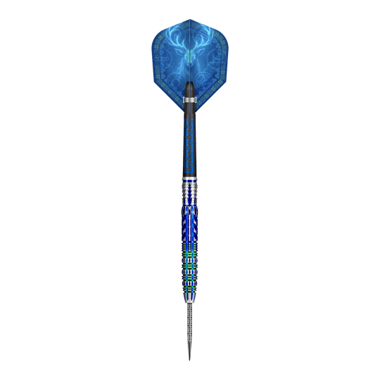 dardos de acero Shot Celt Merlin Zu sehen ist das Produkt Shot Celt Merlin Steeldarts. Ein Steeldart ist aus nächster Nähe abgebildet.