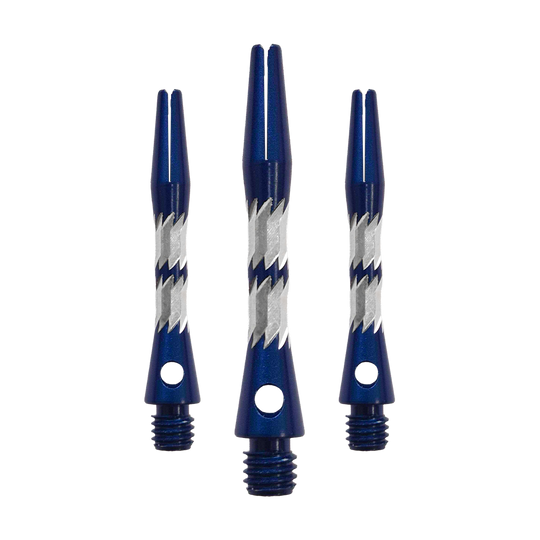 Bulls NL Minor Aluminium Shafts - Blau - 33 mm Zu sehen ist ein Set Bulls NL Minor Aluminium Shafts in Blau mit 33 mm Länge. Diese Aluminiumschäfte werden für Darts verwendet.