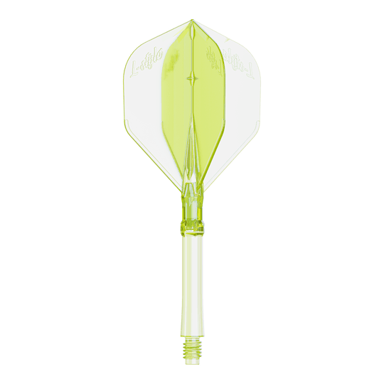 L-Style L-Sytem Flights - Neon Yellow Abgebildet ist ein Dartflight in Neon-Gelb, große Größe, für das L-Style L-System. Das Produkt ist speziell für Dartspieler entwickelt.