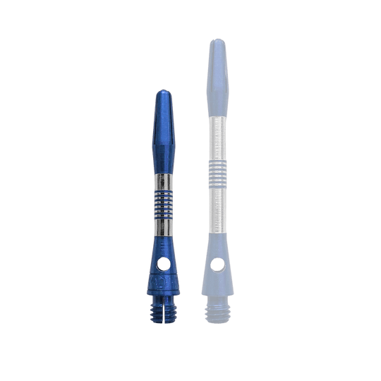 Bulls NL Cetra Aluminium Shafts - Blue Ein einzelner blauer Aluminium Dart Schaft, 34mm lang, ist im Bild. Dieser Schaft eignet sich für Dart-Liebhaber und Bastler.