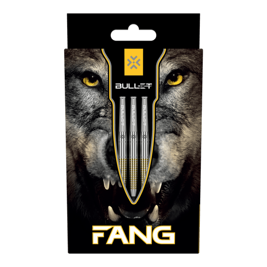 Ocelové šipky Bullet Fang Das Bild zeigt die Bullet Fang Steeldarts. Die Steeldarts sind detailliert abgebildet.