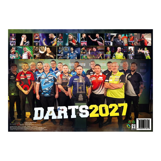 Dartkalender 2027 Ansicht des Darts Kalender 2027. Dieses Produkt zeigt eine weitere Gestaltung des Kalenders für Dartfans.