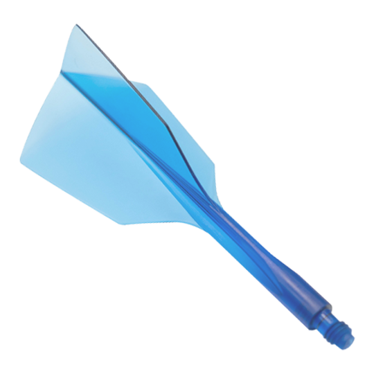 Condor Axe 120 Flight-System Clear Blue - Narrow Das Bild zeigt ein Dart-Flight-System in klarem Blau mit schmalem Design. Es handelt sich um das Produkt "Condor Axe 120 Flight-System Clear Blue - Narrow".