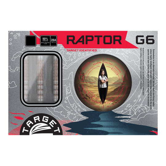 Target Japan Prime Series George Nishitani Raptor GEN6 Freccette morbide - 19,5 g Target Japan Prime Series George Nishitani Raptor GEN6 Softdarts mit 21,5g Gewicht sind dargestellt. Diese Darts bieten eine hochwertige Qualität.