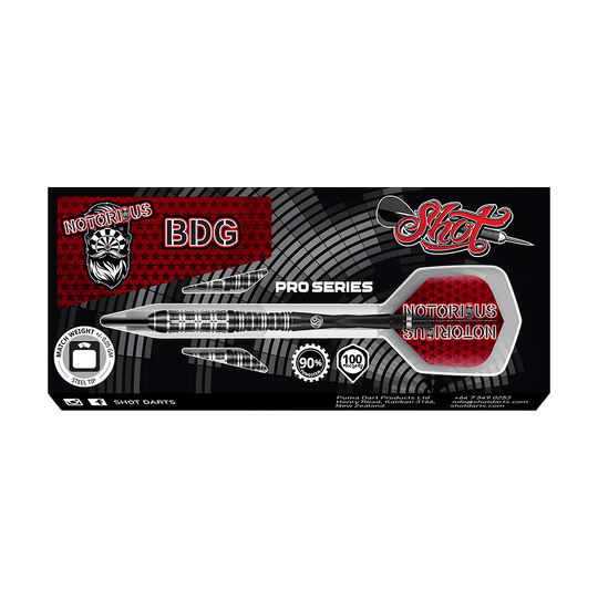 Shot Pro Series Jason Watt Beruchte BDG Steel Darts - 24g