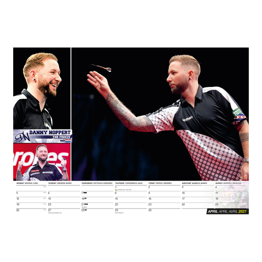 Dartkalender 2027 Darts Kalender 2027 als Produktabbildung. Die Grafik präsentiert einen weiteren Blick auf den Kalender für das Jahr 2027.