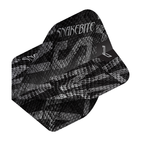 Zu sehen sind die Red Dragon Pro Player Premium Peter Wright Black Mamba Premium No2 Standard Flights aus einer anderen Perspektive. Die Flights zeichnen sich durch hohe Qualität aus.