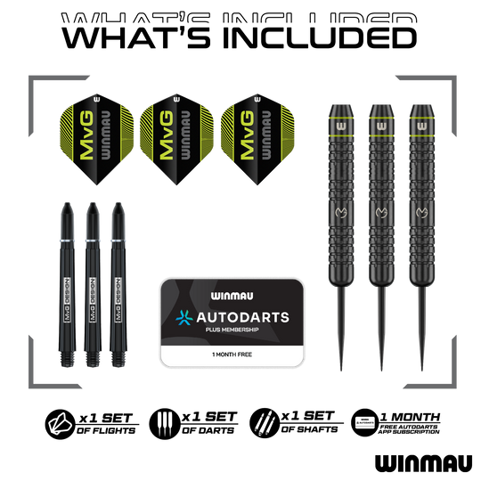 Winmau Michael Van Gerwen mosazné Steeldarts - 21g Abgebildet sind Winmau Michael Van Gerwen Core Brass Steeldarts - 21g. Es wird eine klassische Ausführung gezeigt.