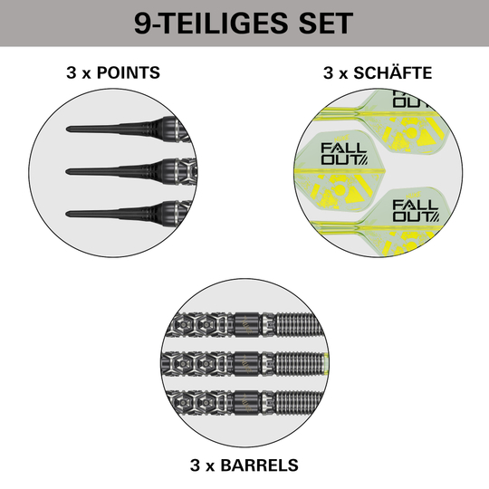 Target Luke Littler Nuke Fallout Softdarts - 19g Target Luke Littler Nuke Fallout Softdarts - 19g