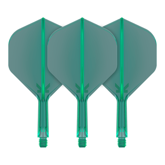 Target K-Flex No2 Standard Flight System - Verde Abgebildet ist ein Produkt mit dem Namen 410031_Target_K-Flex_No2_Standard_Flights_Grn_19mm_2. Es handelt sich vermutlich um grüne Standard-Flights für Darts.