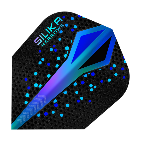 Plumas N.º 6 azules con revestimiento cristalino resistente Harrows Silika Colorshift