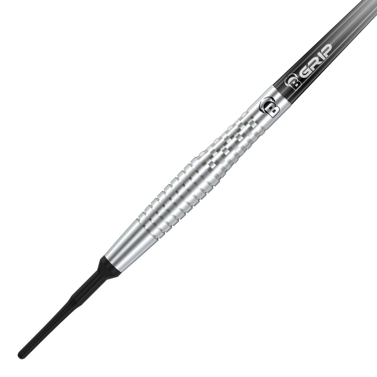 Bulls Martin Schindler Original Generation 2 freccette morbide Dieses Bild zeigt den Bulls Martin Schindler Original Generation 2 Softdart. Der Dartpfeil hat ein silbernes, geriffeltes Barrel und eine schwarze Spitze.