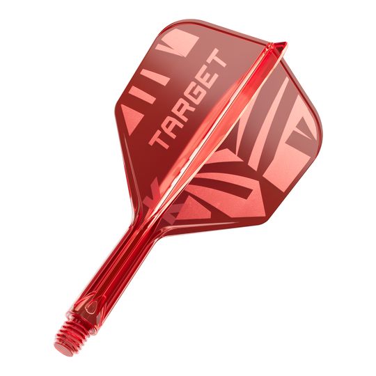 Letky Target K-Flex Red No6 Abgebildet ist ein Target K-Flex Red No6 Flight in 19 mm. Das Produkt ist einzeln zu sehen und farbig.