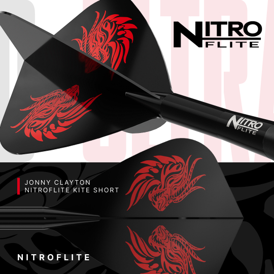 Red Dragon Jonny Clayton RD-ULTRA Switch Point Steeldarts - 22g Auf dem Bild sind die Red Dragon Jonny Clayton RD-ULTRA Switch Point Steeldarts mit 22 Gramm zu sehen. Die Darts werden aus einer anderen Perspektive dargestellt.