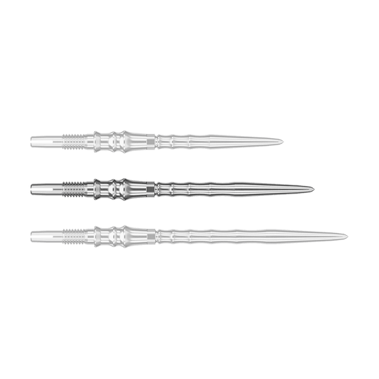 Target Japan Premium Swiss Point Dartspitzen - Silber Hier sieht man eine einzelne silberne SwissPoint-Dartspitze mit 35 mm Länge. Die Spitze ist Teil der Target Japan Premium Serie.