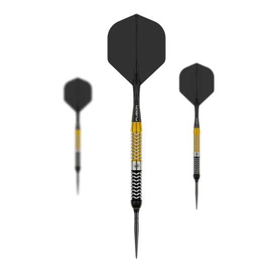 Winmau Exion Parallel Switch Point Steeldarts Dieses Bild präsentiert das Set der Winmau Exion Parallel Switch Point Steeldarts. Das Set ist speziell für Dart-Enthusiasten zusammengestellt.