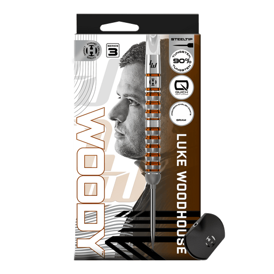 Dardos de acero Harrow Luke Woodhouse Serie 3 Quick Point Abgebildet sind die Harrows Luke Woodhouse Series 3 Quick Point Steeldarts. Diese Pfeile eignen sich besonders für Profis und Fortgeschrittene.
