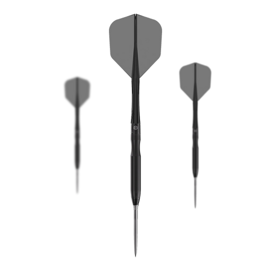Auf dem Bild ist das Set der Caliburn Chord C1 Steeldarts mit 21,5g zu erkennen. Mehrere Dartpfeile sind zusammen abgebildet.
