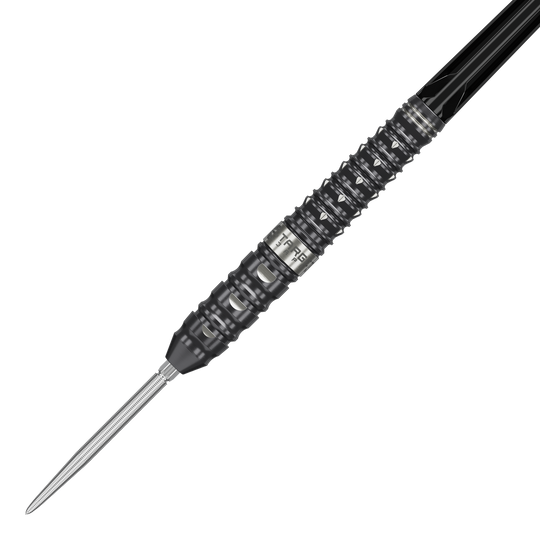 Target Japan Black Marque Eclipse Swiss Point Steeldarts - 23g Das Bild zeigt die Target Japan Black Marque Eclipse Swiss Point Steeldarts mit einem Gewicht von 23g. Diese hochwertigen Darts sind für Präzisionswürfe im Dartspiel entwickelt.