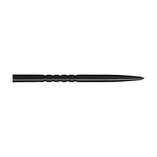 Stalowe groty do lotek Shot Grip Point - czarne Auf diesem Bild sind schwarze Steeldartspitzen zu sehen. Das Modell Grip Point hat eine Länge von 45 mm.