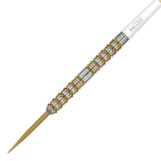 Ocelové šipky Red Dragon Paradym Gold Parallel Red Dragon Paradym Gold Parallel Steeldarts sind auf dem Bild zu sehen. Die Steeldarts haben ein elegantes, gerades Design und eine goldene Farbgebung.