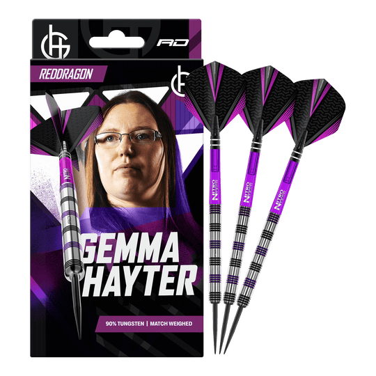 Ocelové šipky Red Dragon Gemma Hayter - 22g Dieses Bild zeigt die Red Dragon Gemma Hayter Steeldarts - 22g in ihrer vollen Länge. Die Darts sind speziell für Präzision und Kontrolle entwickelt.