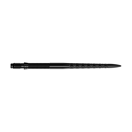 Zu sehen sind schwarze Dartspitzen mit einer Länge von 40mm. Diese Dartspitzen eignen sich für Darts.