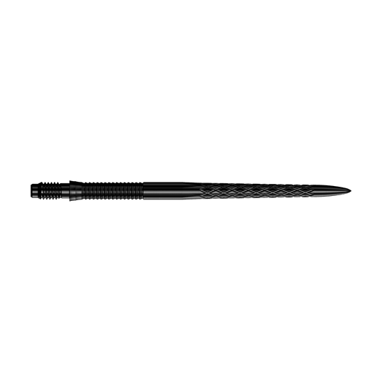 Mission R2.5 Rapid Point DSX Dartspitzen - Schwarz Zu sehen sind schwarze Dartspitzen mit einer Länge von 40mm. Diese Dartspitzen eignen sich für Darts.