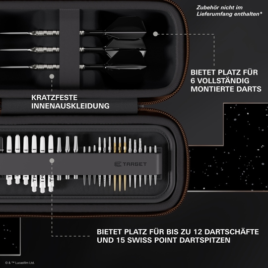 Pouzdro na šipky Target Star Wars Boa – Mandalorian Dieses Bild zeigt das Target Star Wars Boa Dartcase - Mandalorian. Das Dartcase hat ein Motiv vom Mandalorianer aus Star Wars.