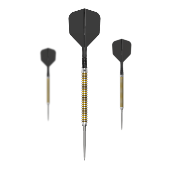 Mission Mike De Decker V2 R2.5 steel darts Dies ist ein Produktfoto von Mission Mike De Decker V2 R2.5 Steeldarts. Die Darts werden im Set dargestellt.