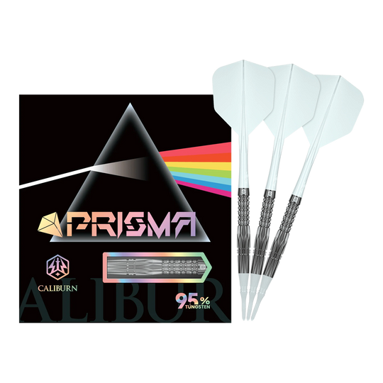 Caliburn Prisma P1 Softdarts - 19g Das Bild zeigt den vollständigen Caliburn Prisma P1 Softdart mit 19g. Dieses Produkt eignet sich ideal für Softdartspieler.