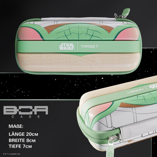 Pouzdro na šipky Target Star Wars Boa - Grogu Dies ist das Target Star Wars Boa Dartcase - Grogu mit einem einzigartigen Star Wars Motiv. Die Tasche schützt Darts und Zubehör auf stilvolle Weise.