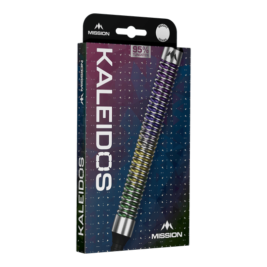 Měkké šipky Mission Kaleidos - 19g Mission Kaleidos Softdarts - 19g sind auf diesem Bild abgebildet. Diese Darts bieten eine gute Kontrolle beim Werfen.