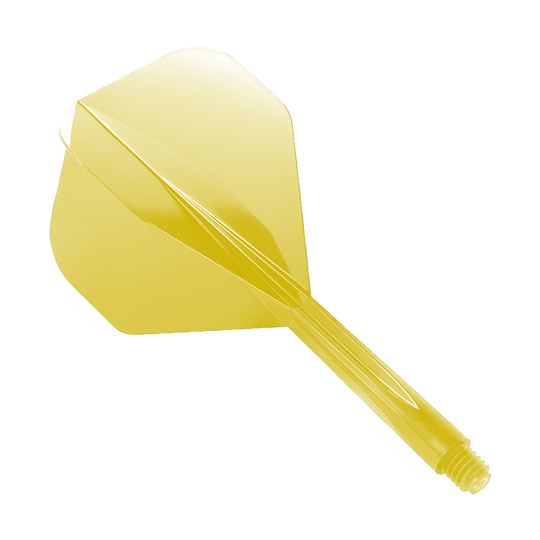 Condor Axe Yellow Flight-System Standard Das Bild zeigt das Produkt "Condor Axe Yellow Flight-System Standard". Es handelt sich um ein einteiliges gelbes Dartflight- und Shafts-System.